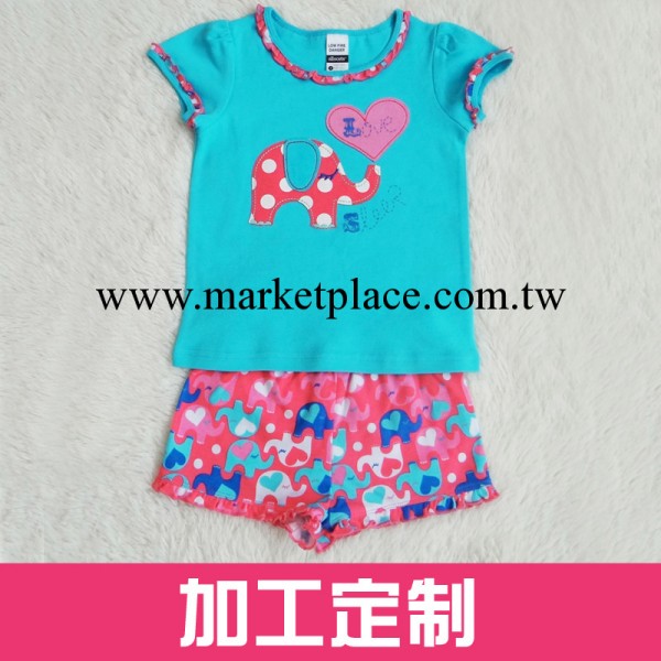 外貿原單女童  品牌套裝 女童裝 夏裝 純棉短袖T恤短褲套裝工廠,批發,進口,代購