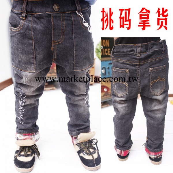 【大大牛】 W051韓國韓版精品童裝冬品牌兒童棉褲加厚童褲牛仔褲工廠,批發,進口,代購