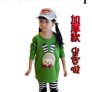 [廠傢直銷]春款韓版印花小兔純棉女童T恤長袖t恤童裝批發加厚款工廠,批發,進口,代購