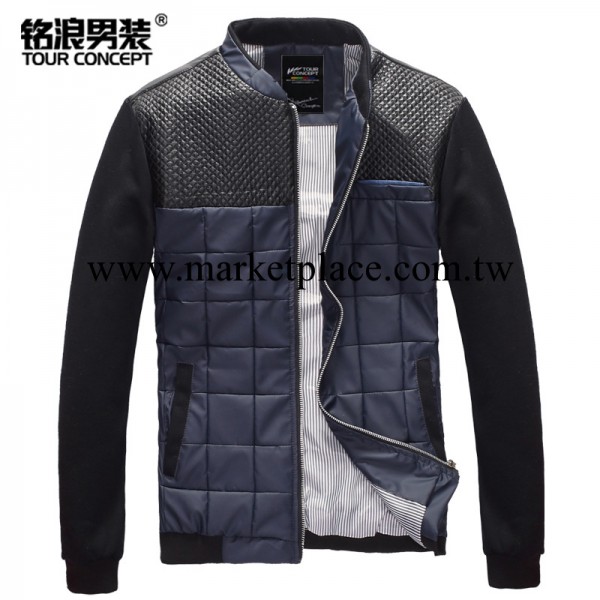 銘浪2013春秋男裝薄款夾克 潮男韓版PU皮時尚拼接外套 男款皮夾克工廠,批發,進口,代購
