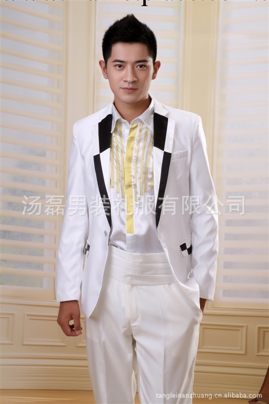 廠傢直銷2012新款白色韓版男士禮服主持人司機歌手演出男裝批發・進口・工廠・代買・代購