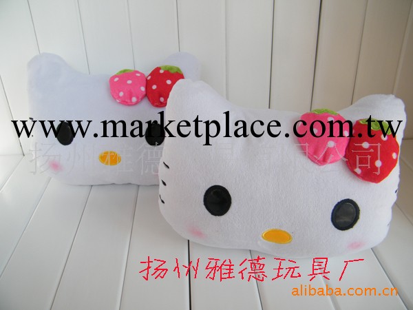 供應 批發 毛絨草莓hello kitty 車枕/骨頭枕/ /頸枕 玩具 禮品工廠,批發,進口,代購