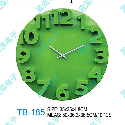 塑料掛鐘/數字浮雕（TB-185）批發・進口・工廠・代買・代購