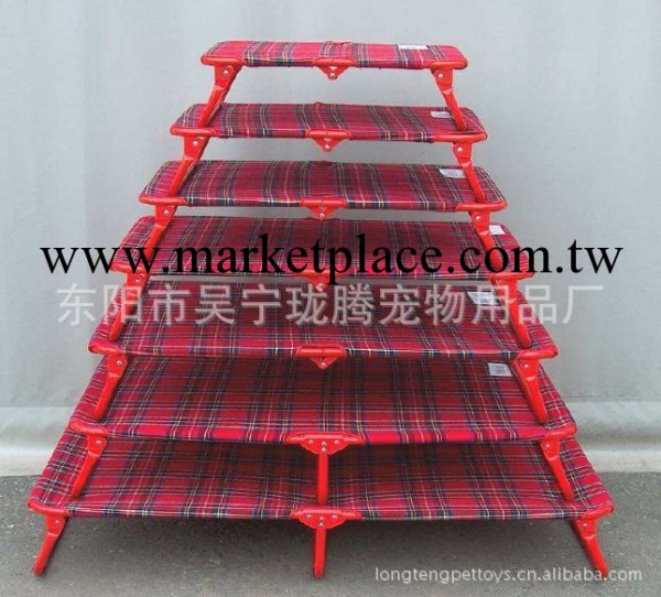 廠傢直銷寵物床【紅色蘇格蘭格子佈金屬狗床（全滌）】工廠,批發,進口,代購