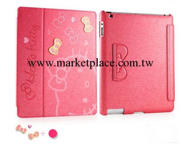 iPad4 3 2 hello kitty保護套  背撐 可愛卡通皮套廠傢直銷工廠,批發,進口,代購