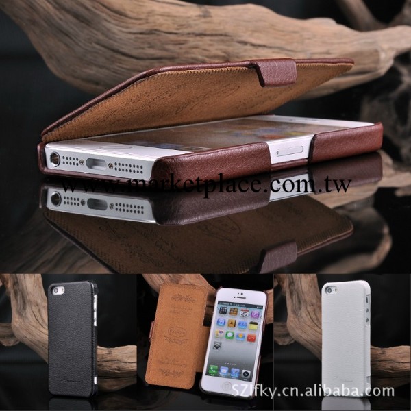 蘋果5代5G超薄 iphone5真皮套 真牛皮荔枝紋熱定型真皮左右開皮套工廠,批發,進口,代購