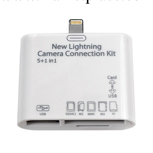蘋果iphone5 ipad4 ipad mini Lightning 轉SD卡5合1 套件讀卡器工廠,批發,進口,代購