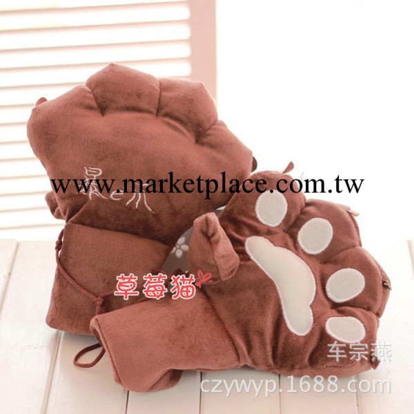 熊掌手套暴力熊爪子毛絨玩具可愛卡通情侶手套冬保暖男女生日禮物工廠,批發,進口,代購