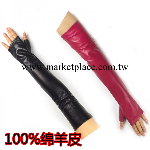 北狼綿羊皮女士長手套 女士真皮手臂套 袖套 50CM 多色工廠,批發,進口,代購
