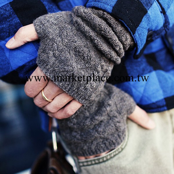 2012冬季爆款 韓版時尚麻花男女士半指手套情侶手套毛線手套批發・進口・工廠・代買・代購