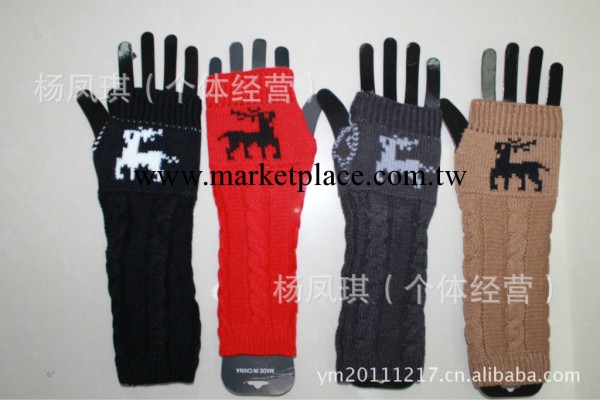 韓版時尚男女保暖手套小鹿露指手套 長款毛線露指手套批發・進口・工廠・代買・代購
