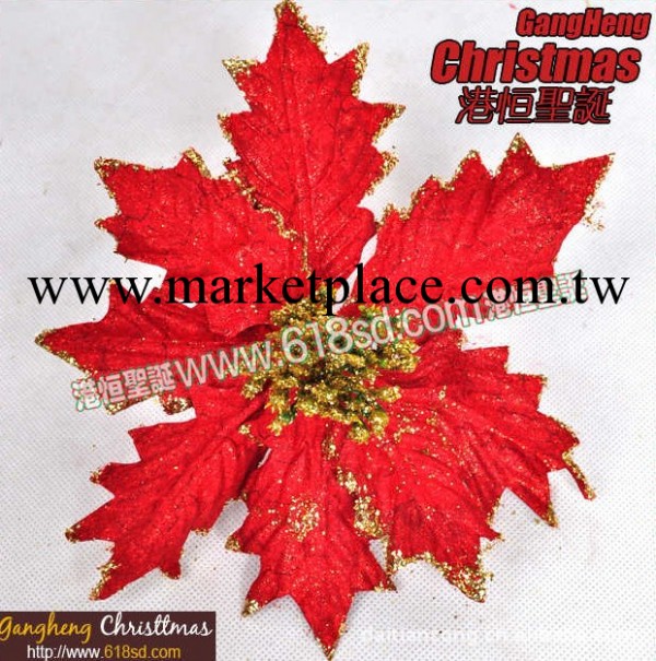 B22-9 聖誕樹掛件 聖誕節裝飾品 20cm紅色金粉聖誕花工廠,批發,進口,代購