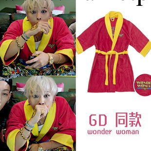 秋冬新款 權志龍同款wonder woman刺繡圖案crayonMV毛絨絨睡袍工廠,批發,進口,代購