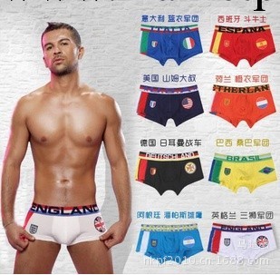 一件代發丹尼舒印花版男士精梳棉平角內褲 足球世界杯國旗版內褲工廠,批發,進口,代購