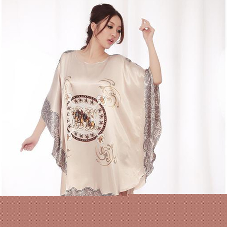 夏季超寬松特大碼睡裙蝙蝠衫 加肥加大睡衣裙胖mm 仿真絲女士睡裙工廠,批發,進口,代購