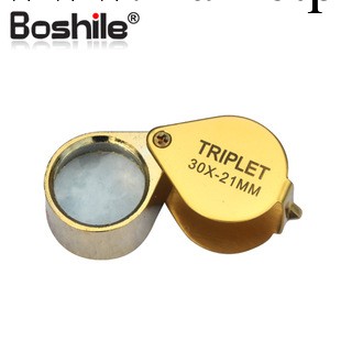 正品博視樂boshile30x21珠寶鑒定放大鏡高倍手持放大鏡 金色批發・進口・工廠・代買・代購