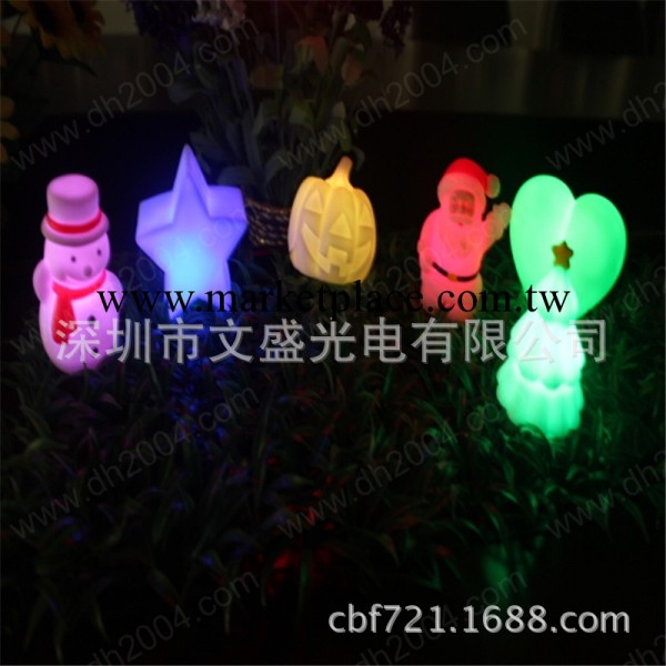 七彩水晶聖誕雪人小夜燈 七彩小夜燈 LED小夜燈 聖誕節 禮物工廠,批發,進口,代購