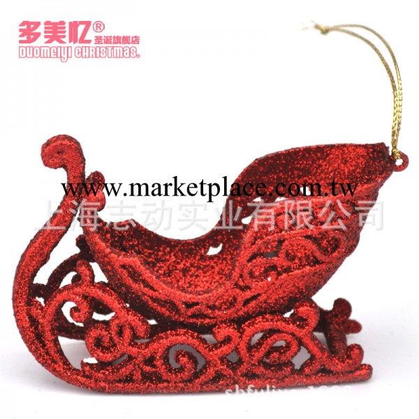 2013多美憶大量現貨供應閃粉雪橇掛飾聖誕裝飾小掛件大紅色工廠,批發,進口,代購