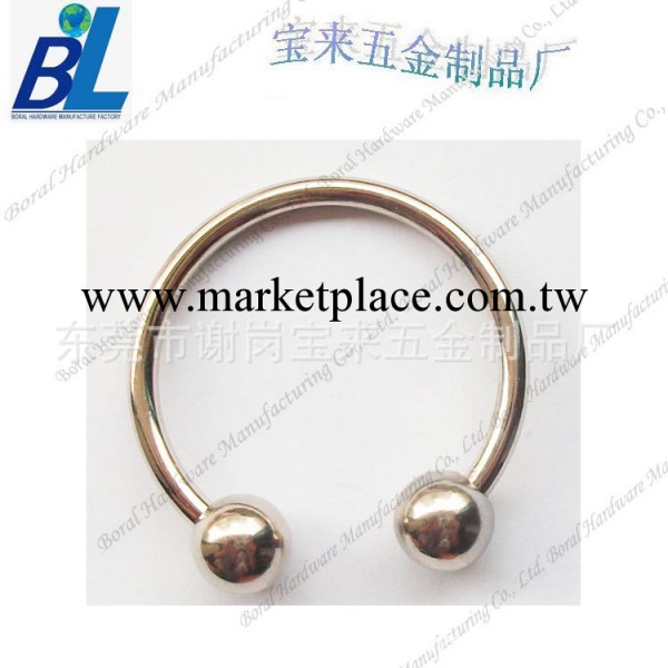 鐵質38MM彎弓扣/銅珠子馬蹄鑰匙圈,鑰匙環工廠,批發,進口,代購