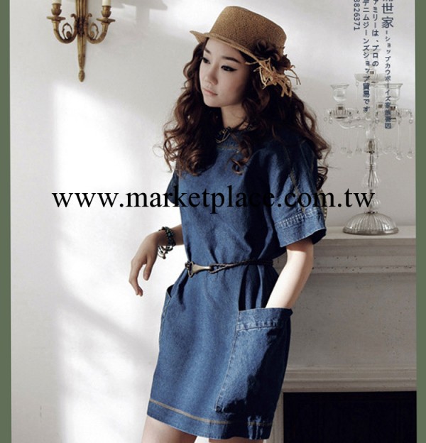 2013夏新款品牌女裝日系百搭寬松牛仔裙大碼牛仔連衣裙  連衣裙工廠,批發,進口,代購