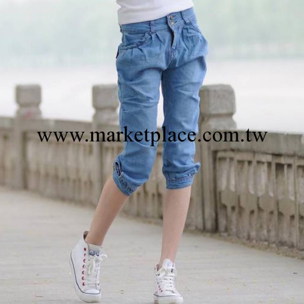 #342502 新款女裝女褲 優質哈倫修身時尚休閒寬松七分牛仔馬褲工廠,批發,進口,代購