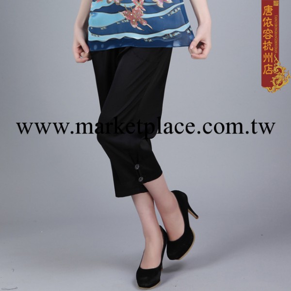 中老年女褲 媽媽7七分褲 夏裝新款 桑蠶絲真絲彈力緞褲子 帶松緊工廠,批發,進口,代購