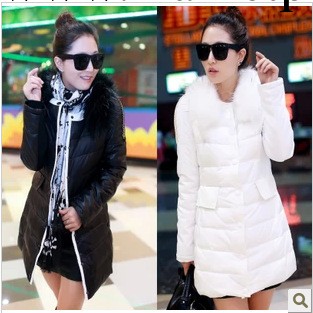 2013冬裝新款 女裝修身奢華仿貉子毛領圓領羽絨衣 女式棉衣棉服工廠,批發,進口,代購
