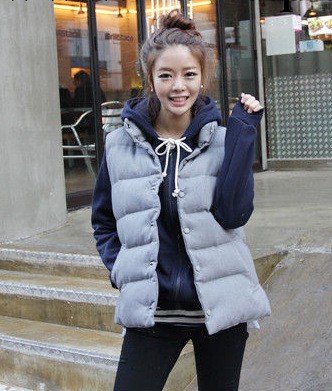 2013秋冬 人氣新款韓版立領純色 女裝棉馬甲工廠,批發,進口,代購