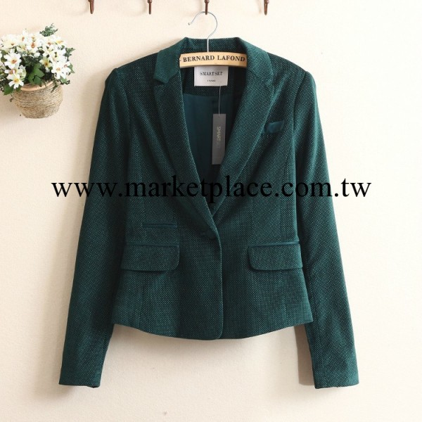 外貿原單 女士修身百搭顯瘦波點一粒扣西裝 西服工廠,批發,進口,代購