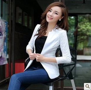 2013女裝秋季新款小西裝女韓版修身蕾絲短外套七分袖小西服顯瘦工廠,批發,進口,代購