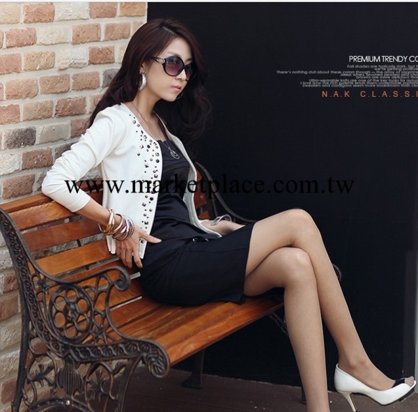 2013新款外搭女裝外套 白色OL燙鉆小外套女春秋 短款外套女工廠,批發,進口,代購
