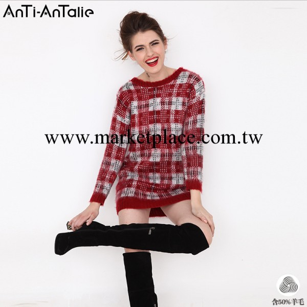 AnTi-AnTalie品牌2013冬季新款歐美修身顯瘦圓領長袖女式羊毛毛衣批發・進口・工廠・代買・代購