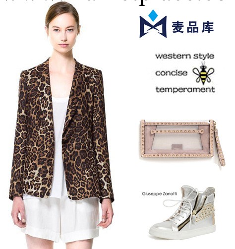 P271-2013秋季新款歐美豹紋西裝西服外套 女式OL小西裝外套工廠,批發,進口,代購