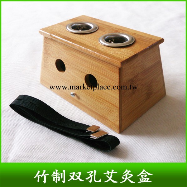 新型加厚竹制雙孔艾灸盒 雙眼艾條盒 溫灸器 背部腰部關節適用工廠,批發,進口,代購