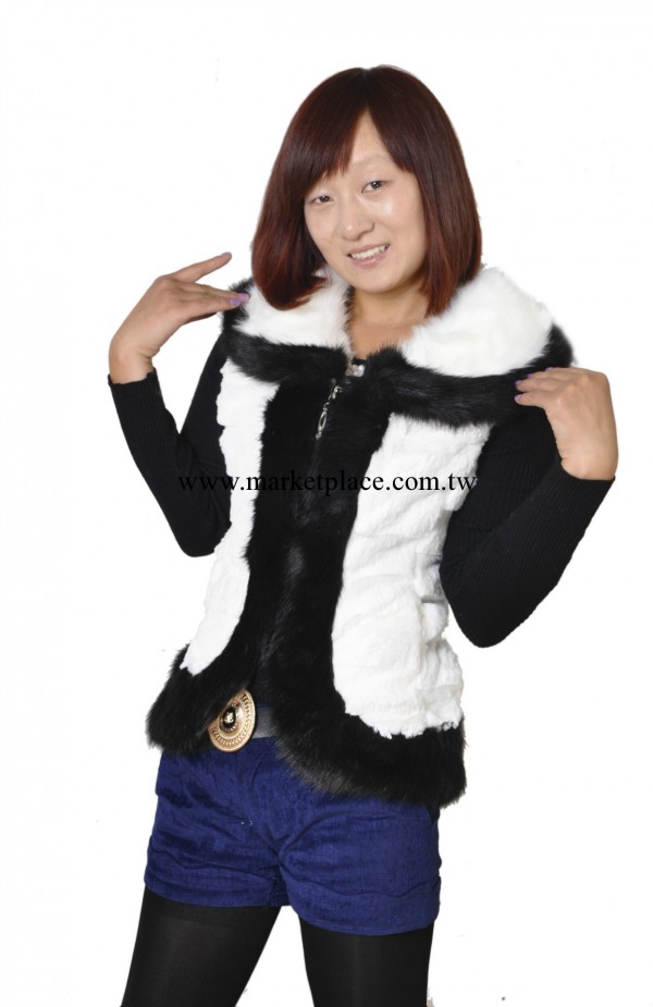 2013冬裝新品韓版女裝仿兔毛豹披肩背心保暖馬甲外套皮草工廠,批發,進口,代購