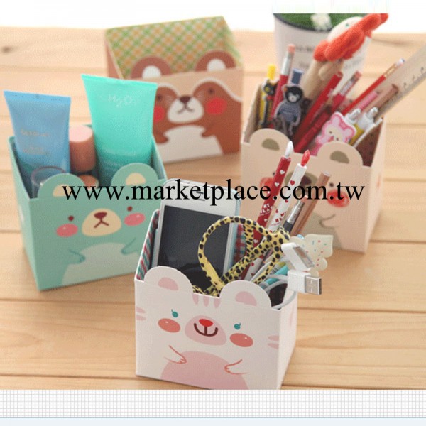 韓國文具 mini 可愛動物桌面收納盒 DIY筆筒 儲物盒 紙制工廠,批發,進口,代購