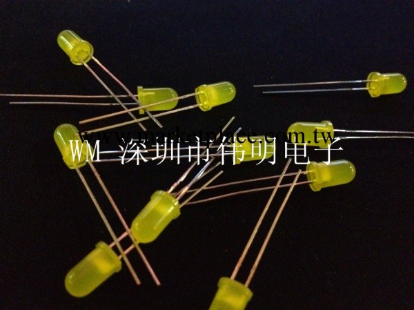 LED F5 發光二極管 5MM 黃燈 黃發黃無邊 超高亮長腳 一包1K工廠,批發,進口,代購