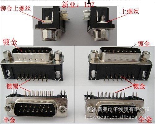 新亞廠傢供應HDR高密度彎腳插板式 D-SUB連接器工廠,批發,進口,代購