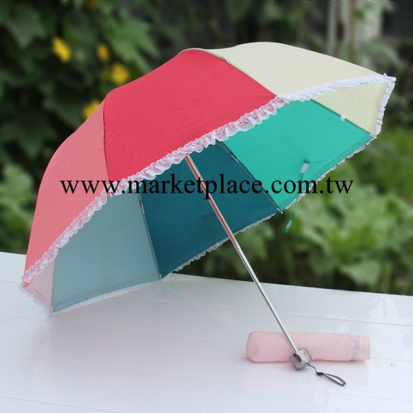 若瑤 批發雨傘 時尚彩虹波點遮陽傘 創意三折晴雨傘 廠傢直銷工廠,批發,進口,代購