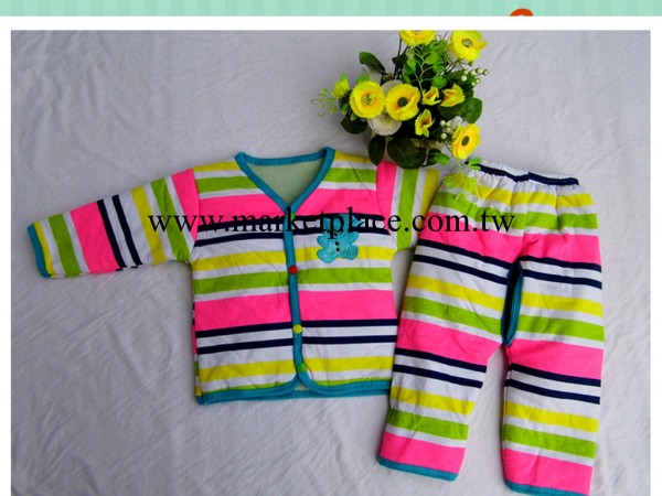 2013新款寶寶棉衣童套裝，條紋開襟保暖套裝，大號批發・進口・工廠・代買・代購