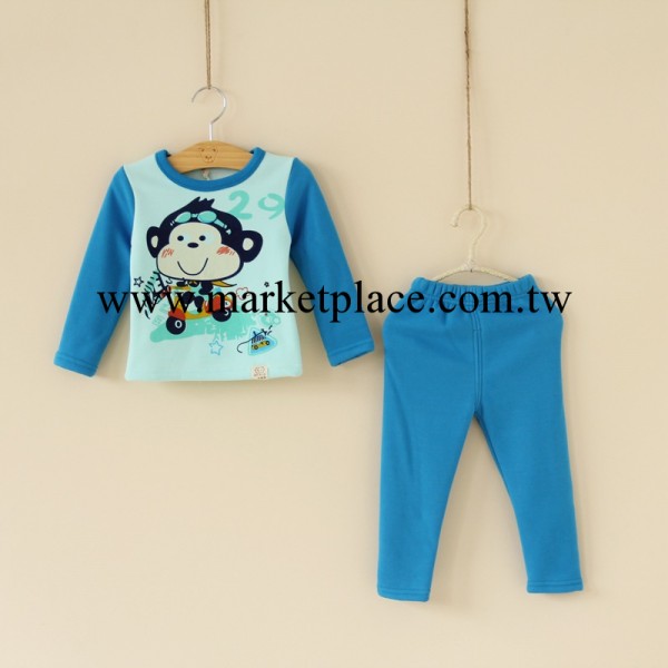 外貿童裝 男童 快樂猴子暖倍兒套裝 保暖兩件套C1009-3工廠,批發,進口,代購