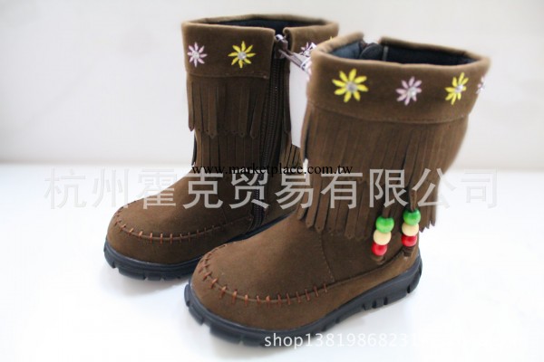 特價促銷外貿原單高品質棉鞋  女童羅馬流蘇雪靴 （棕色）批發・進口・工廠・代買・代購