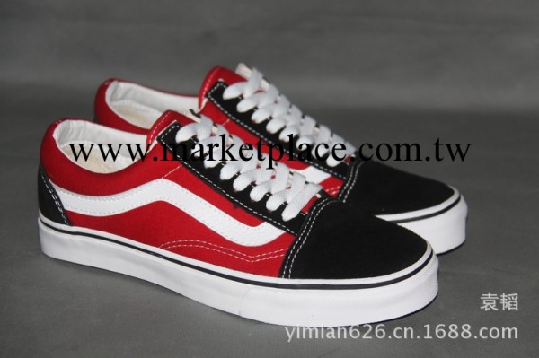 個性時尚 Vans Old Skool 滑板鞋 經典黑紅配色 男鞋工廠,批發,進口,代購