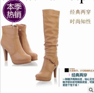 新款秋冬女士性感高筒長靴 時尚網絡爆款 可兩穿高跟女靴子31-5L工廠,批發,進口,代購