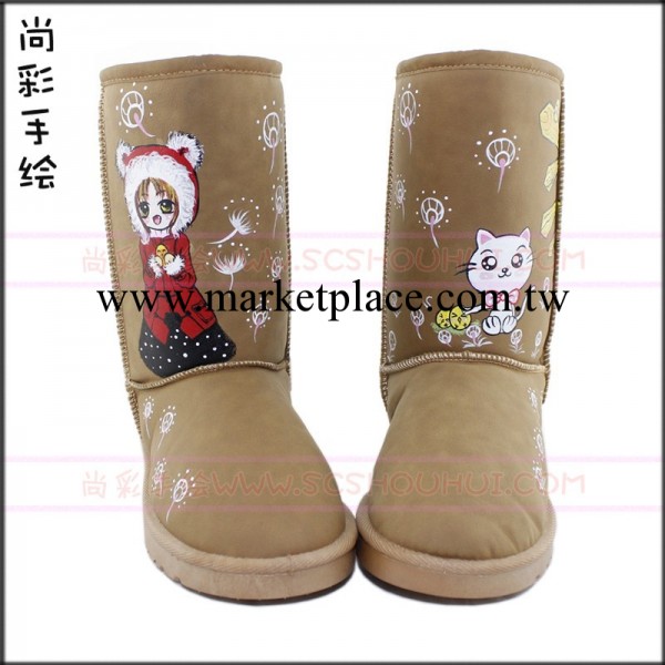 卡其色中筒靴批發,冬款棉靴代銷,手繪棉靴,保暖鞋,手繪雪靴代理工廠,批發,進口,代購