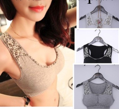 女俱樂部 2013夏裝新品  珍珠掛脖小吊帶 性感裹胸 現貨工廠,批發,進口,代購