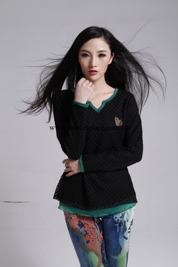 V領網紗提花金屬裝飾女款保暖內衣 女士可外穿加絨保暖內衣 L7711工廠,批發,進口,代購