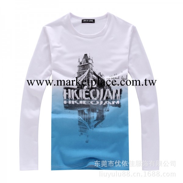 【男式修身t恤】男裝t-shirt 潮流長袖t恤 韓版男士漸變色T恤批發工廠,批發,進口,代購