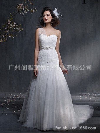 2013婚紗禮服新款 單肩歐式拖尾婚紗定制S120  婚紗禮服批發工廠,批發,進口,代購