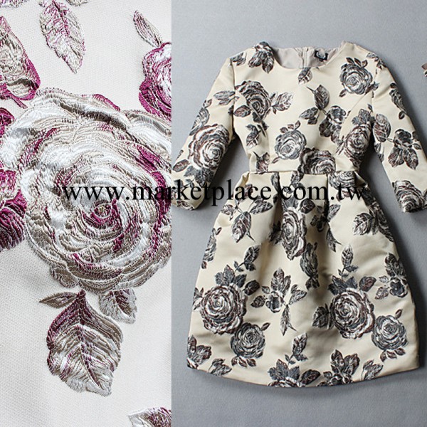 外貿女裝 2013秋冬新款玫瑰立體繡花裙小禮服裙 連衣裙批發工廠,批發,進口,代購